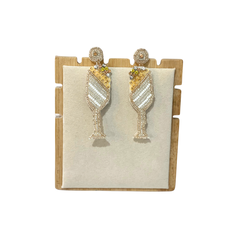 Champagne flute earrings on sale